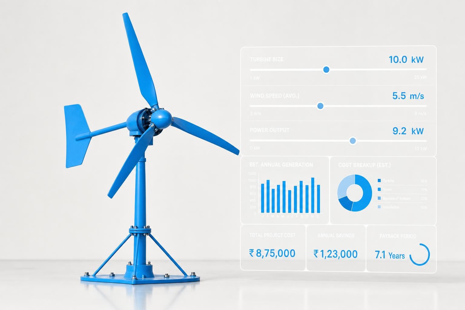 Small Wind Turbine Cost in India (2026): Real INR Price Ranges, Sizing Guide, and Payback Calculator