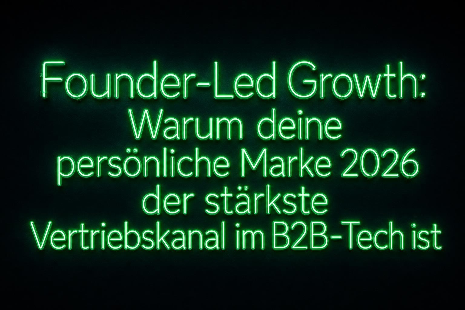 Founder-Led Growth: Warum deine persönliche Marke 2026 der stärkste Vertriebskanal im B2B-Tech ist